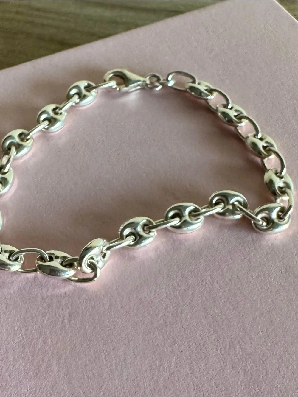 Dainty Sterling Silver mariner link Bracelet - Polished Silver Chain size 6”